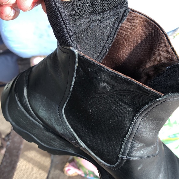 Prada Women’s Made In Italy Chunky Sole stretchy sides pull on rugged booties - Picture 12 of 15